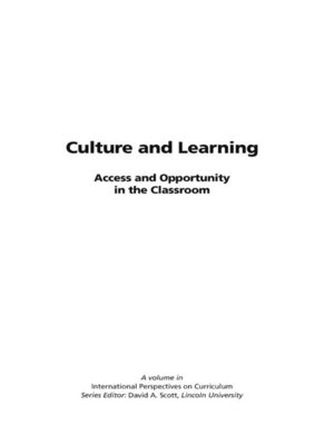 cover image of Culture and Learning